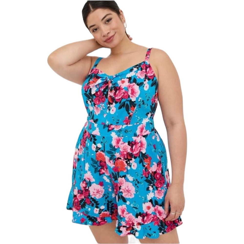Torrid Blue Floral Jumpsuit